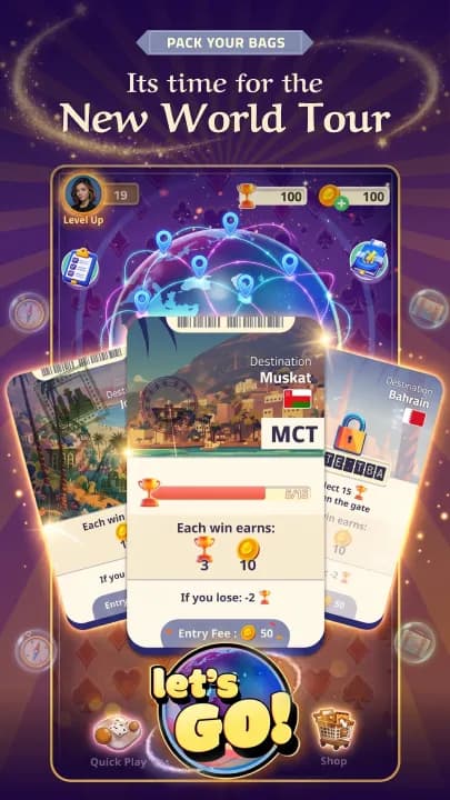 World Tour screen